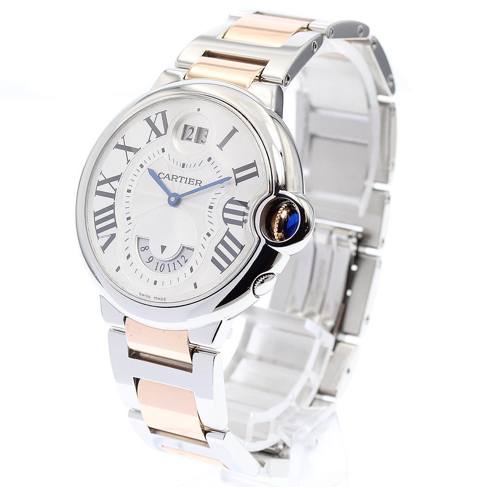 CARTIER Baron blue W6920027 2 time zone PG2 tone Quartz Boy's Watch_913236