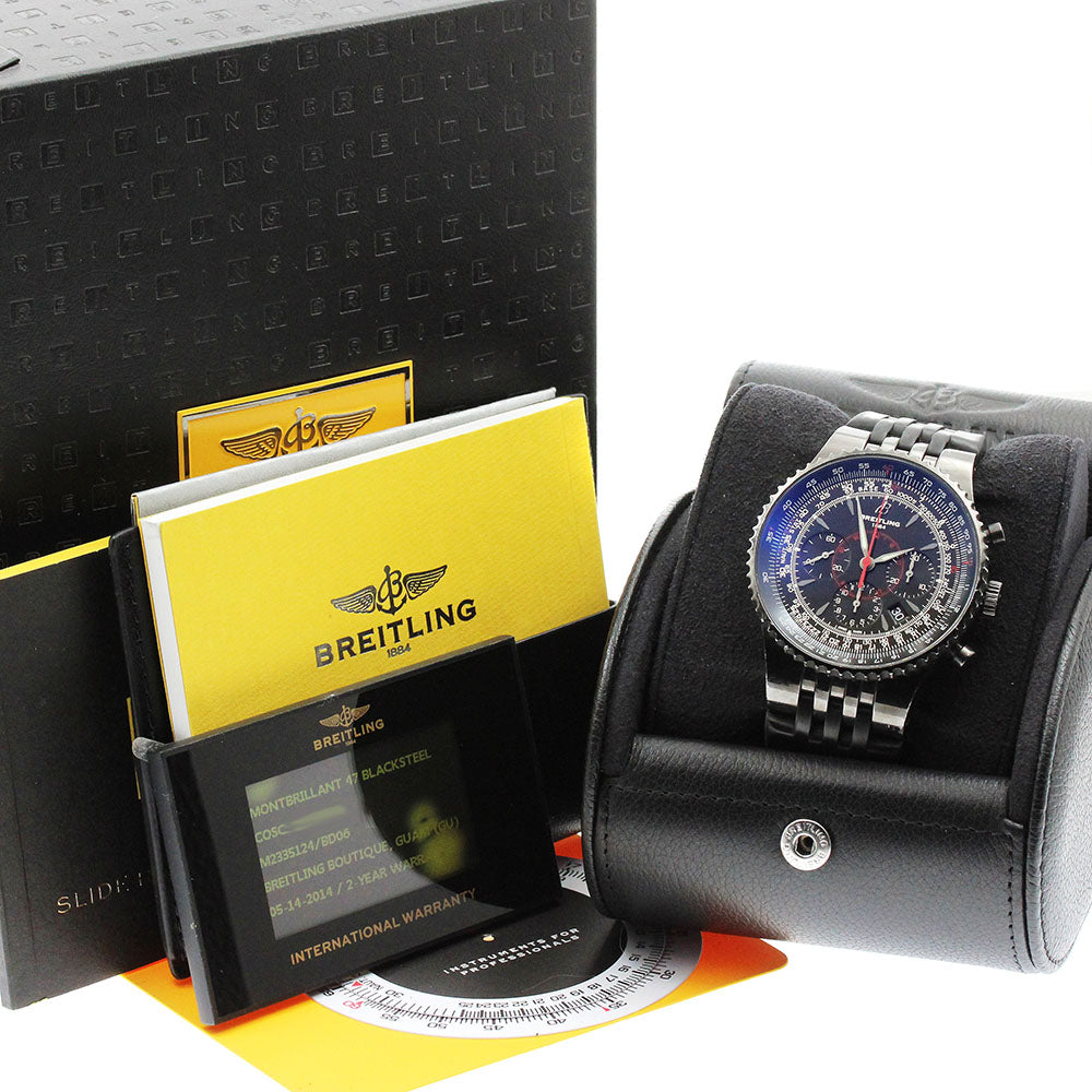 BREITLING Montbrillant 47 Black Steel M23351 Date Automatic Men's Watch_913248