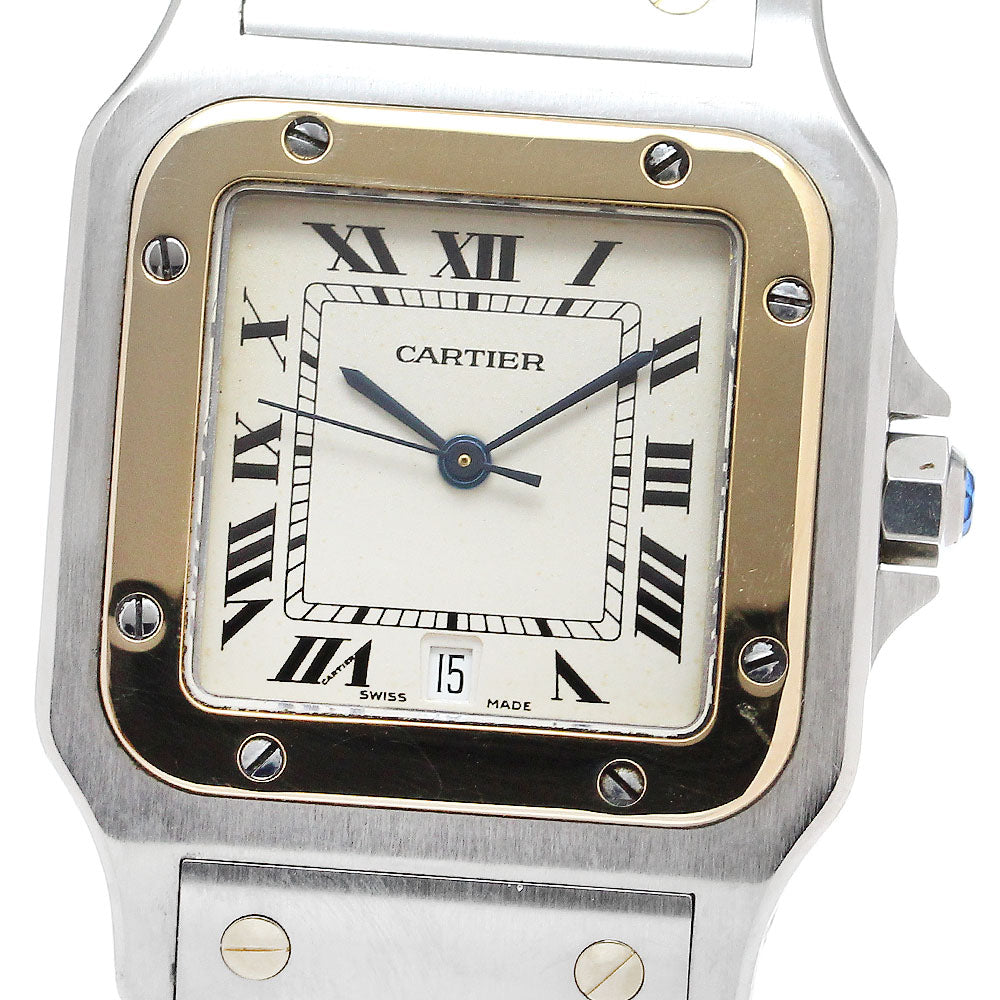 CARTIER Santos GalbeeLM W20011C4 Date SS/YG beige Dial Quartz Men's Watch_913265