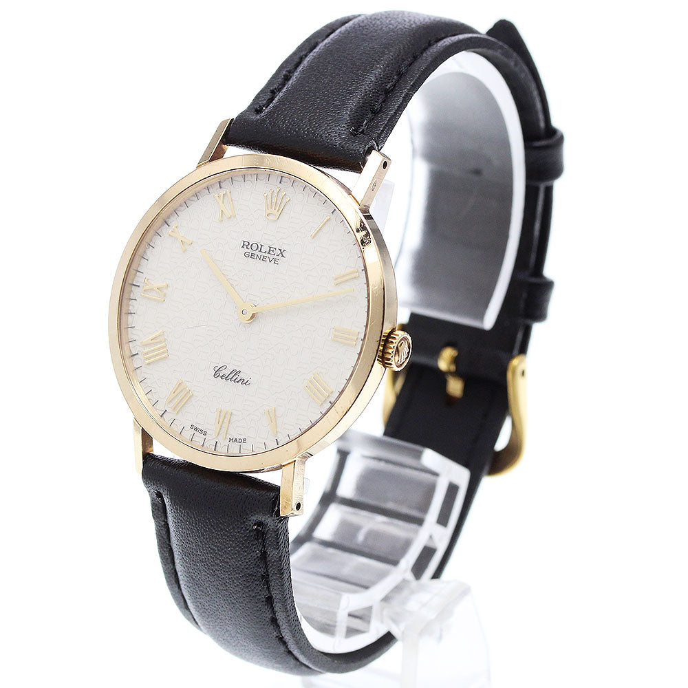 ROLEX Cellini 4112 18K Yellow Gold beige Dial Hand Winding Men's Watch_913290