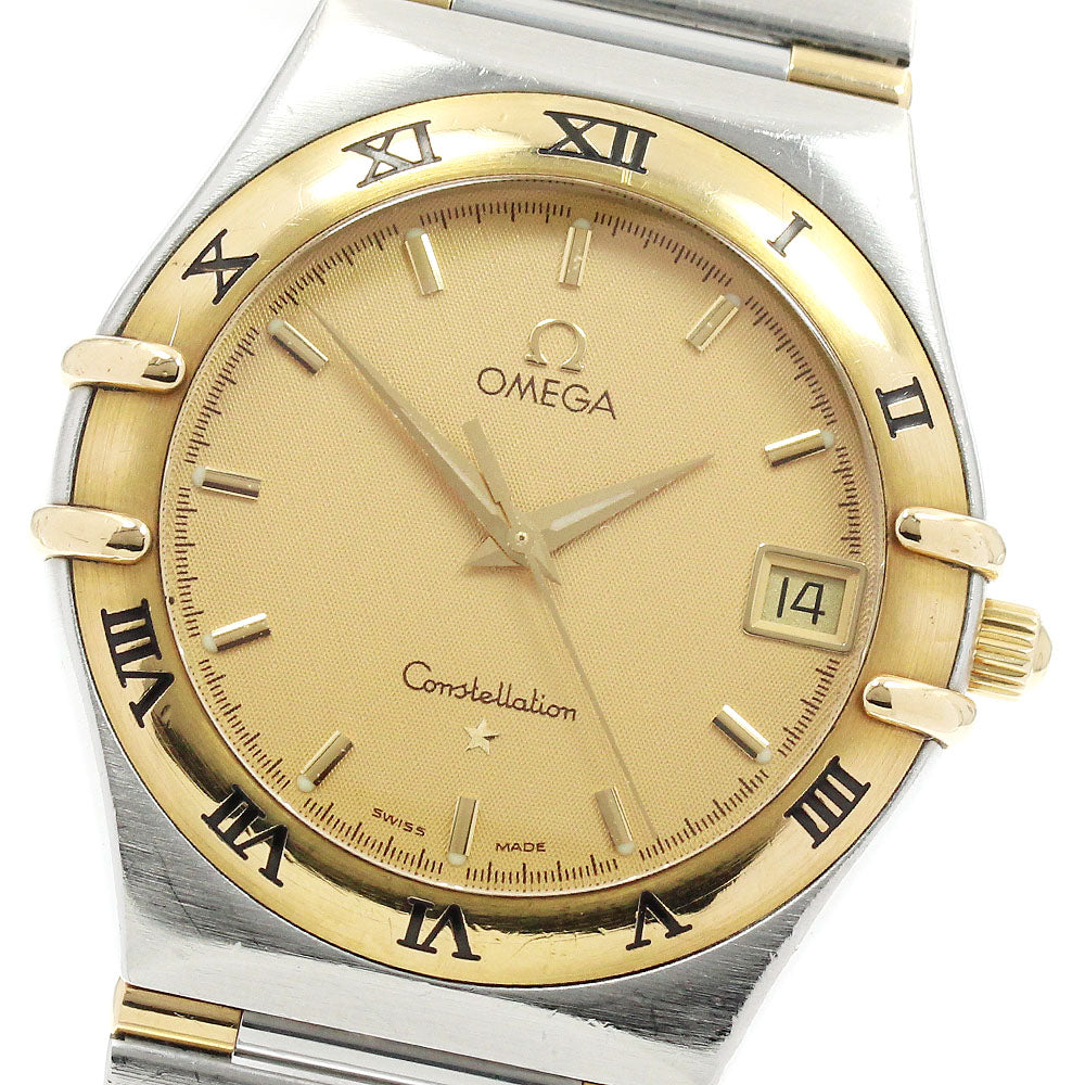 OMEGA Constellation 1312.10 Date Half bar Gold Dial Quartz Men's Watch_913429