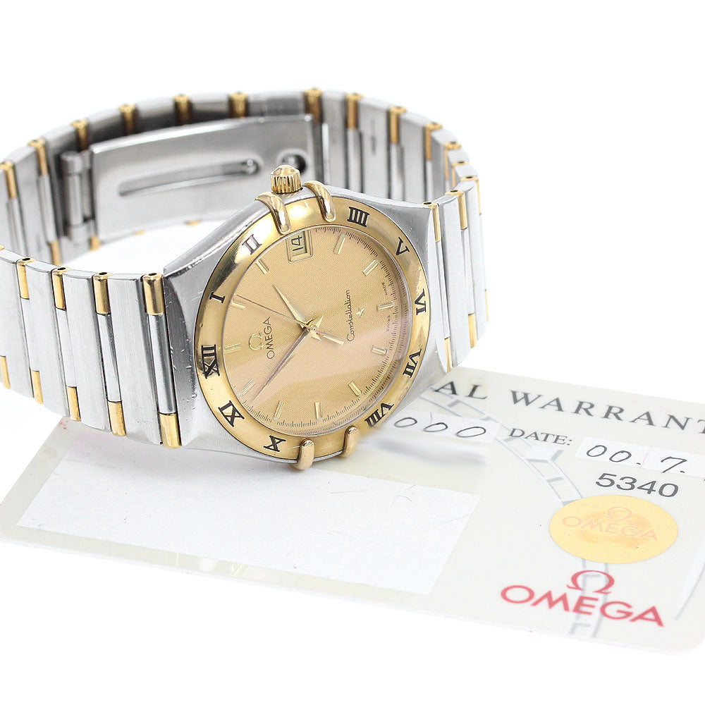 OMEGA Constellation 1312.10 Date Half bar Gold Dial Quartz Men's Watch_913429