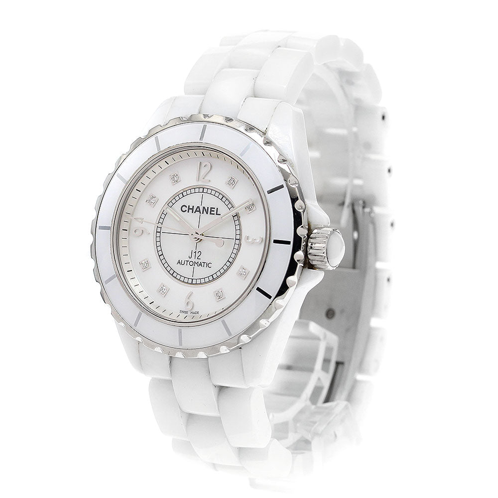 CHANEL J12 H2423 White ceramic 8P diamond White shell Dial Automatic Men's Watch_913444