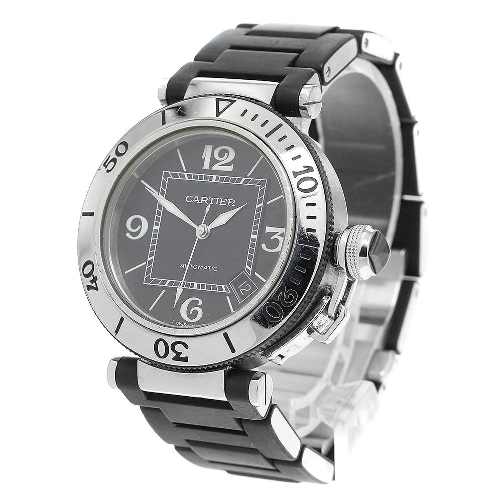 CARTIER Pasha Seatimer W31077U2 Date black Dial Automatic Men's Watch_913450