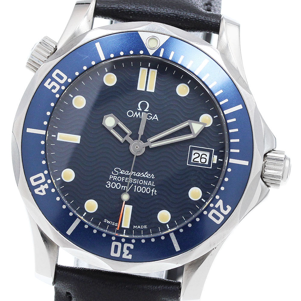 OMEGA Seamaster300 2561.80 Date Navy Dial Quartz Boy's Watch_913455