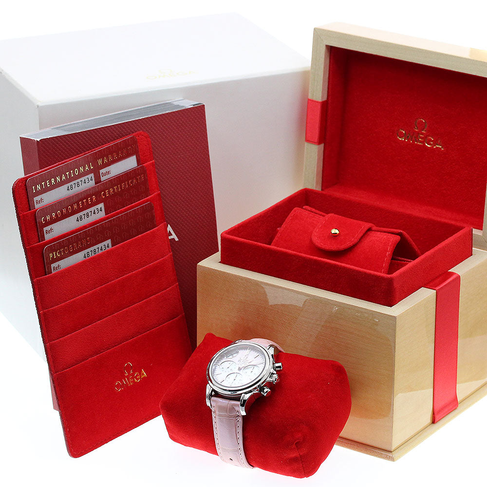 OMEGA De Ville 4878.74.34 Co-Axial Chronograph ピンクシェル/ホワイトシェル Dial Automatic Ladies Watch_913466