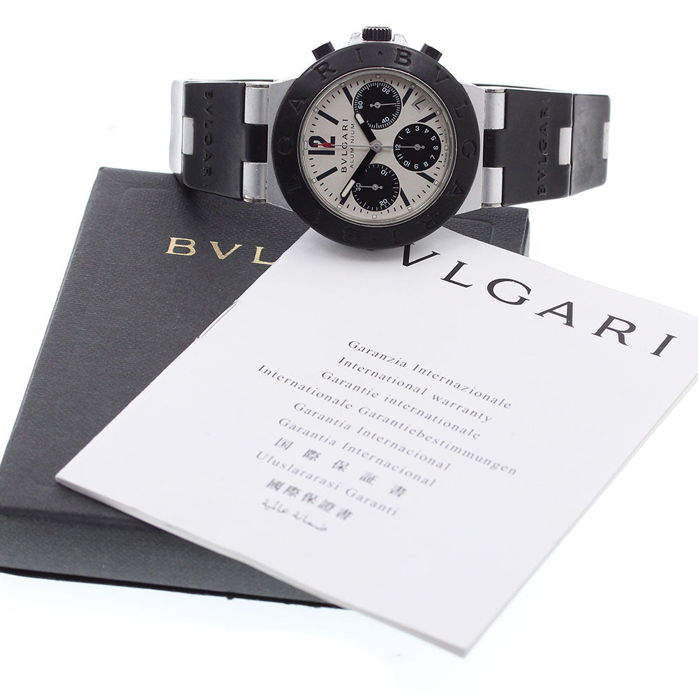 BVLGARI aluminum AC38TA Date Chronograph Silver / Black Dial Automatic Men's Watch_913471