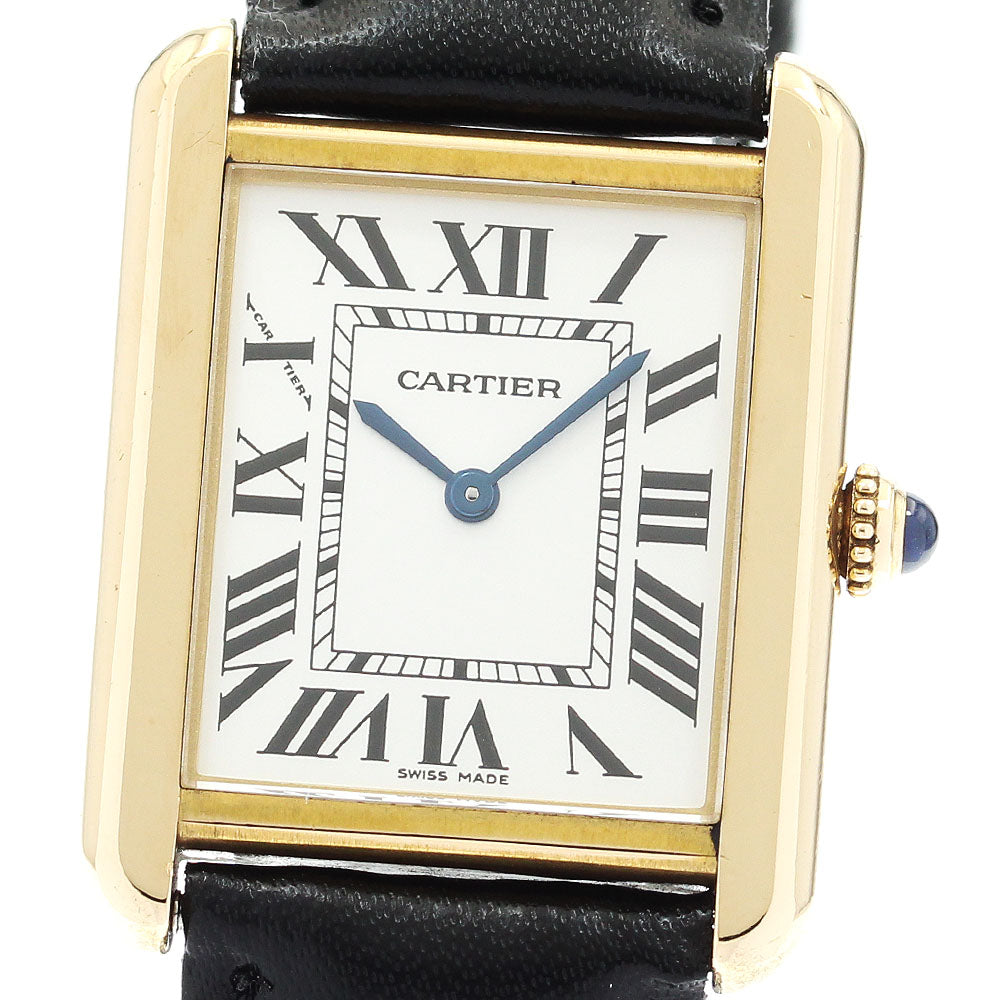 CARTIER Tank solo SM W1018755 18K Yellow Gold Quartz Ladies Watch_913493