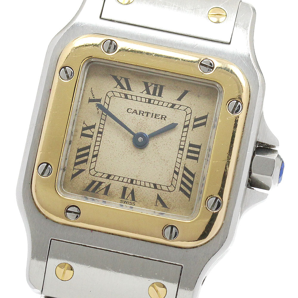 CARTIER Santos GalbeeSM W20012C4 beige Dial Quartz Ladies Watch_913563
