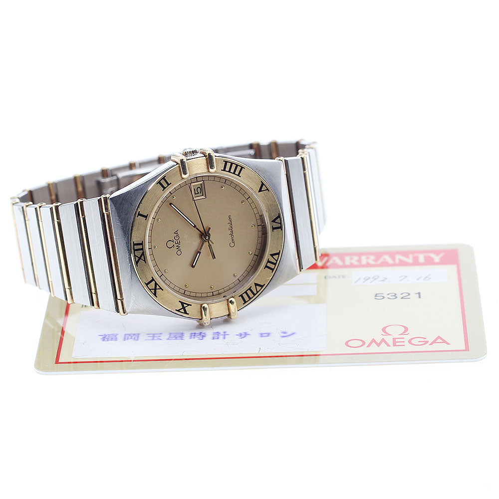 OMEGA Constellation 1210.10 YG bezel Full bar Date Quartz Men's Watch_913604