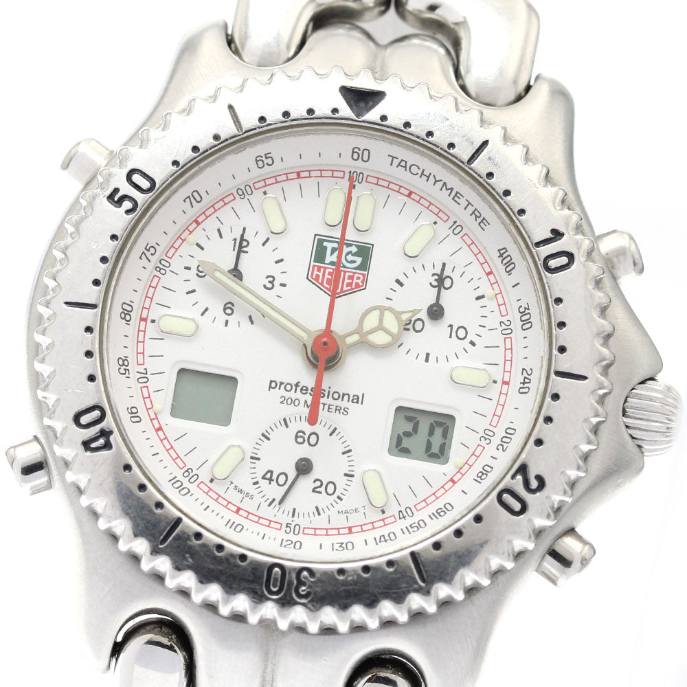 TAG HEUER S/el CG1111-0 Chronograph white Dial Quartz Men's Watch_913632