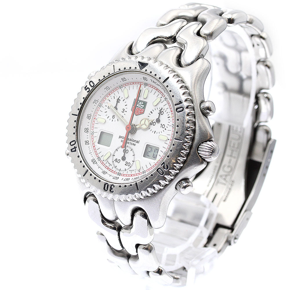 TAG HEUER S/el CG1111-0 Chronograph white Dial Quartz Men's Watch_913632