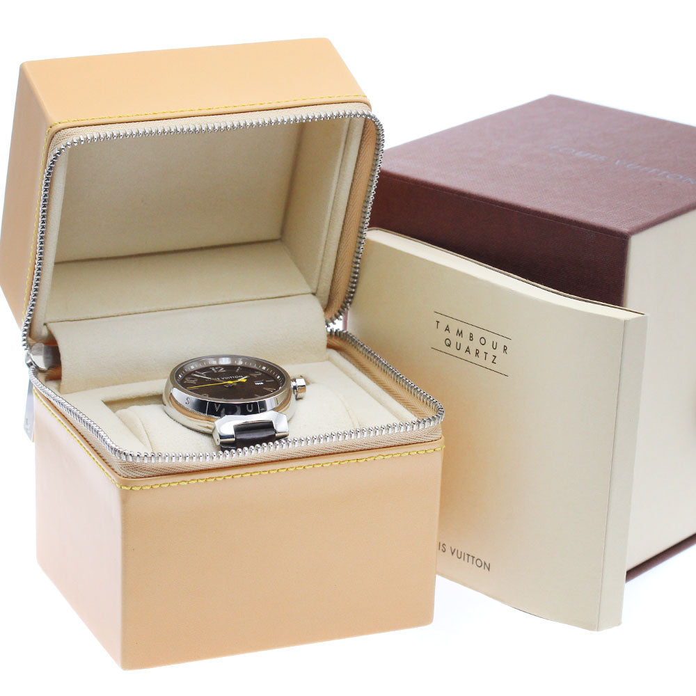 LOUIS VUITTON Tambour Q1111 Date Brown Dial Quartz Men's Watch_913649