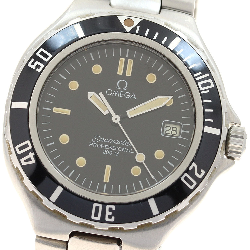 OMEGA Seamaster200m Date black Dial Quartz Men's Watch_913668