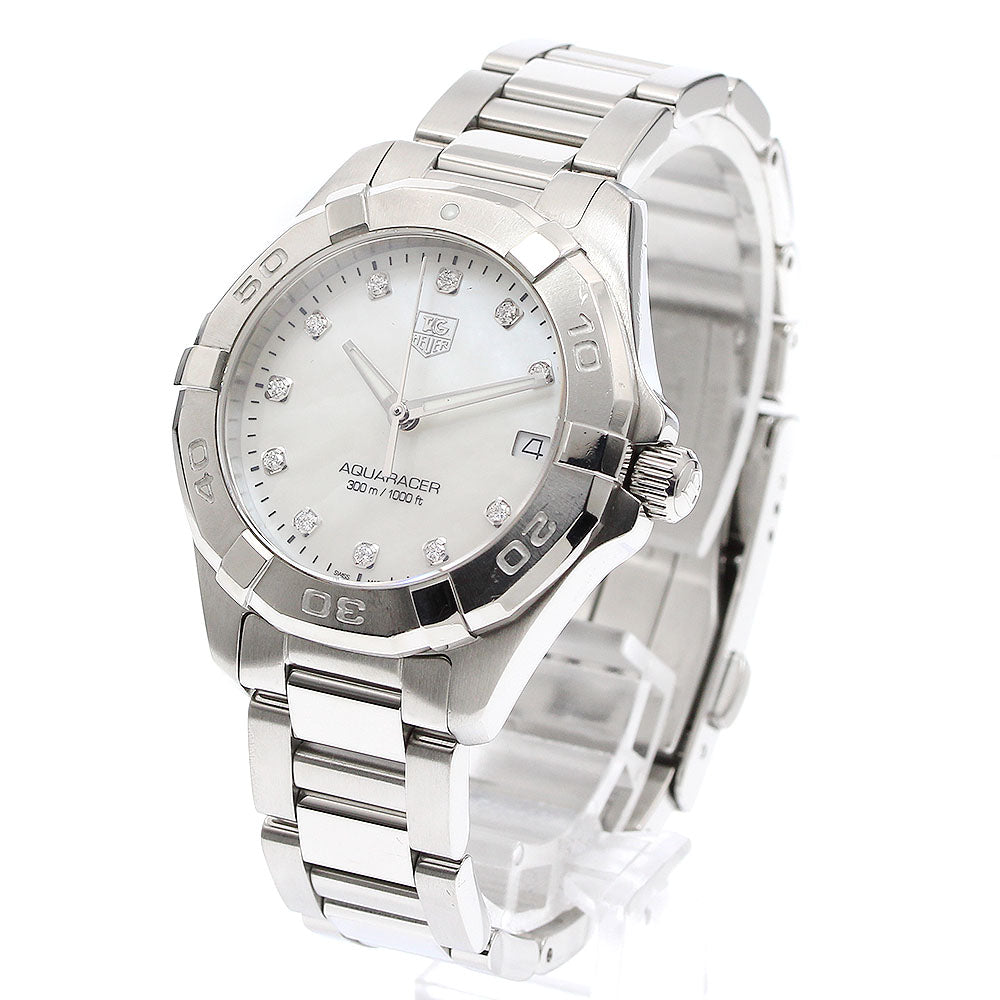 TAG HEUER Aqua racer WAY1313.BA0915 11P diamond White shell Dial Quartz Ladies Watch_913680