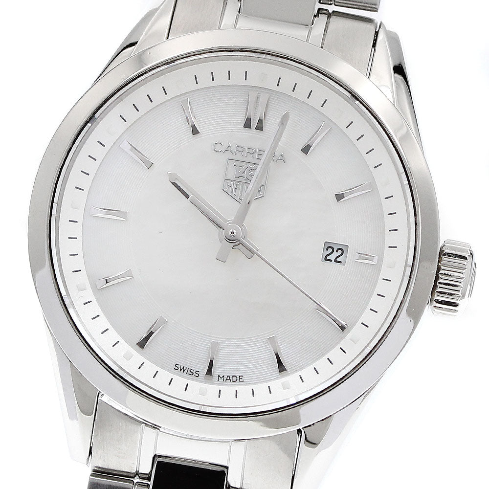 TAG HEUER Carrera WV1415 Date White shell Dial Quartz Ladies Watch_913683