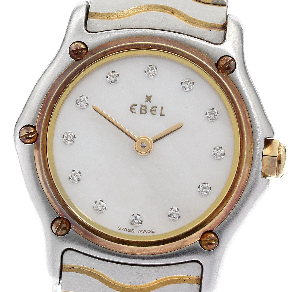 EBEL Classic wave Ref.1057901 12P diamond White shell Dial Quartz Ladies Watch_913694