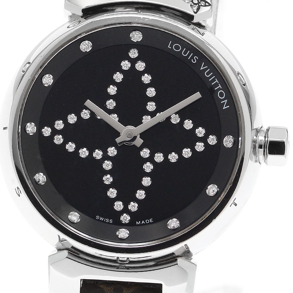 LOUIS VUITTON Tambour Q12M5 diamond black Dial Quartz Ladies Watch_913706