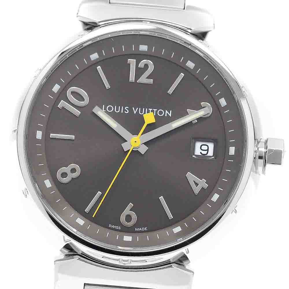 LOUIS VUITTON Tambour Q1311 Date Brown Dial Quartz Ladies Watch_913708
