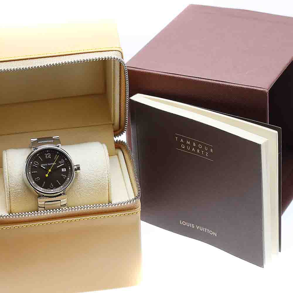 LOUIS VUITTON Tambour Q1311 Date Brown Dial Quartz Ladies Watch_913708