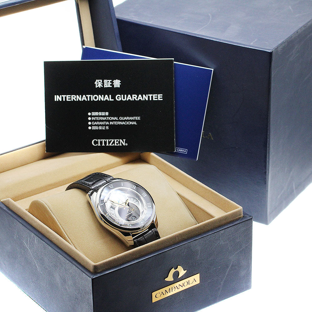 CITIZEN Campanora Tenmansei BU0020-03A/8730-T018033 Triple calendar moon phase Silver / Black Dial Solar Powered Men's Watch_913711