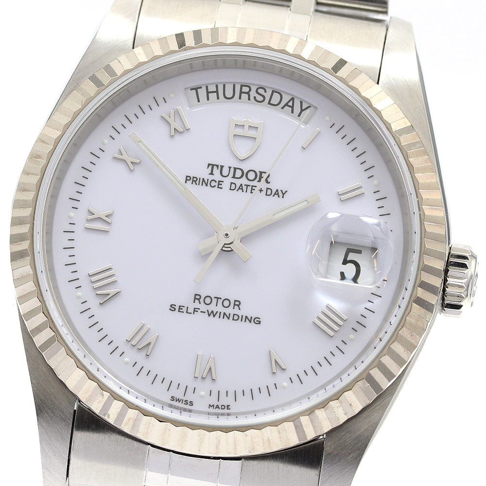 TUDOR Prince Date Day 76214 WG bezel white Dial Automatic Men's Watch_913749