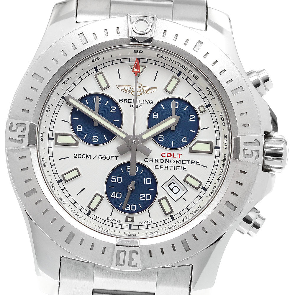 BREITLING Colt Chronograph A73388 White / Navy Dial Quartz Men's Watch_913756