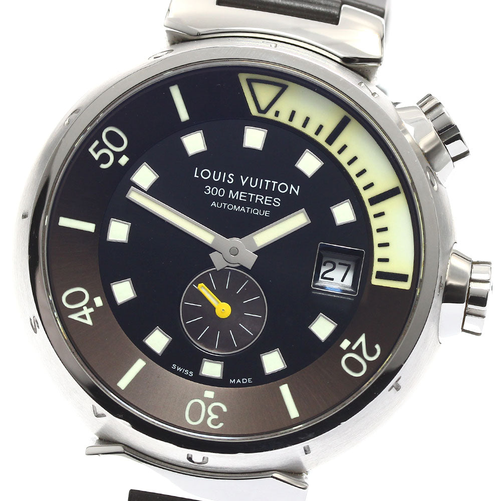LOUIS VUITTON Tambour Diving Q1031 Date Black / shell Dial Automatic Men's Watch_913768