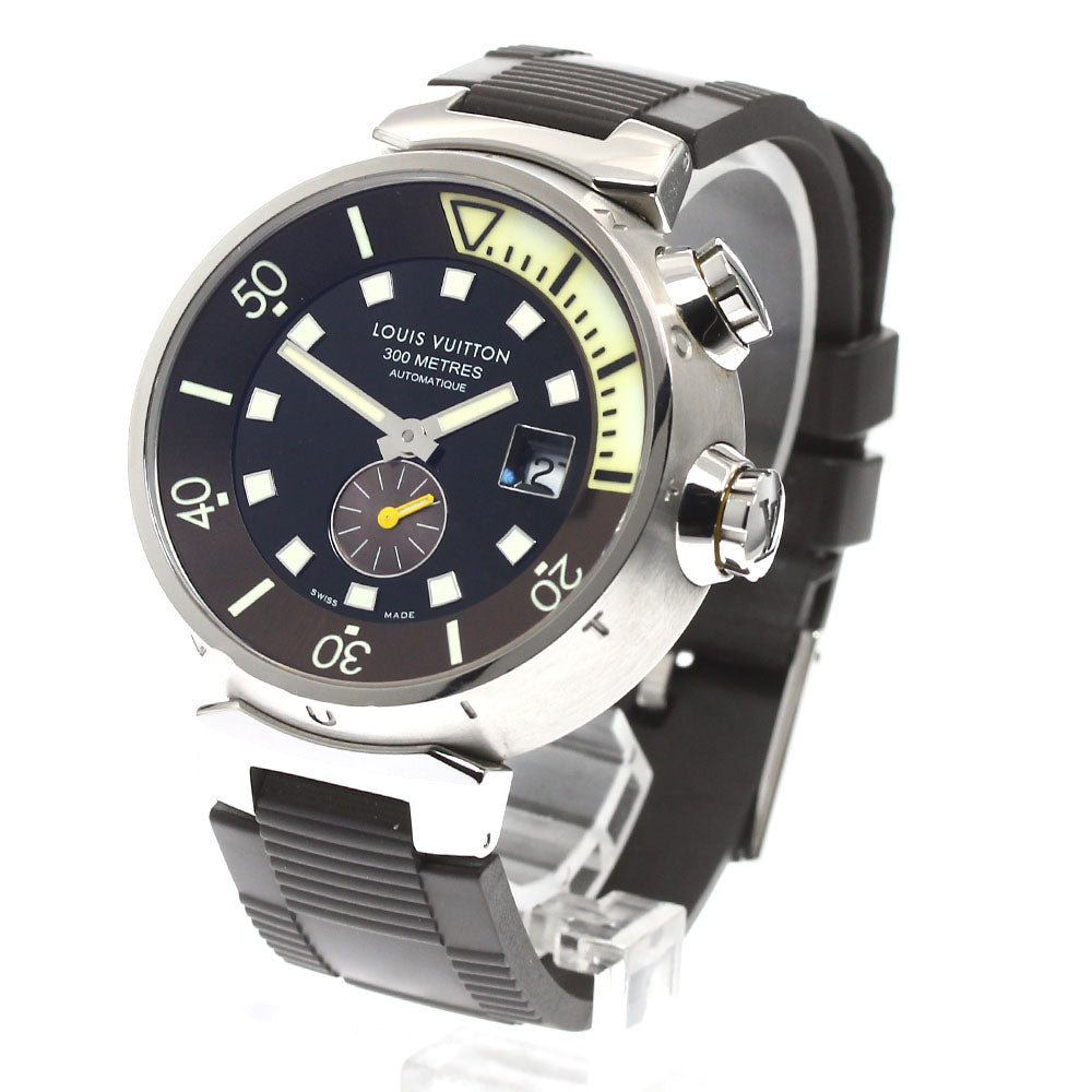 LOUIS VUITTON Tambour Diving Q1031 Date Black / shell Dial Automatic Men's Watch_913768