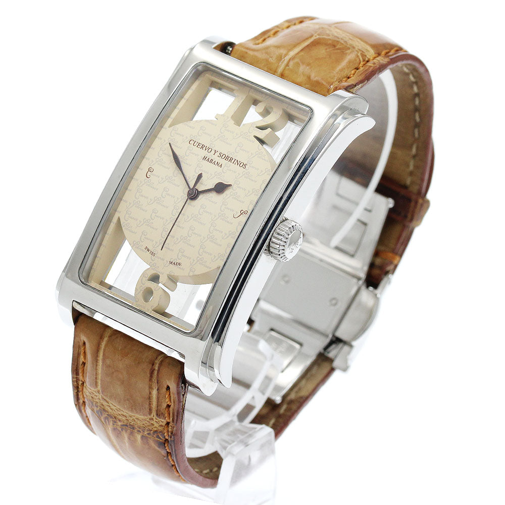 CUERVO Y SOBRINOS Havana Prominente A1011/2 beige Dial Automatic Men's Watch_913835