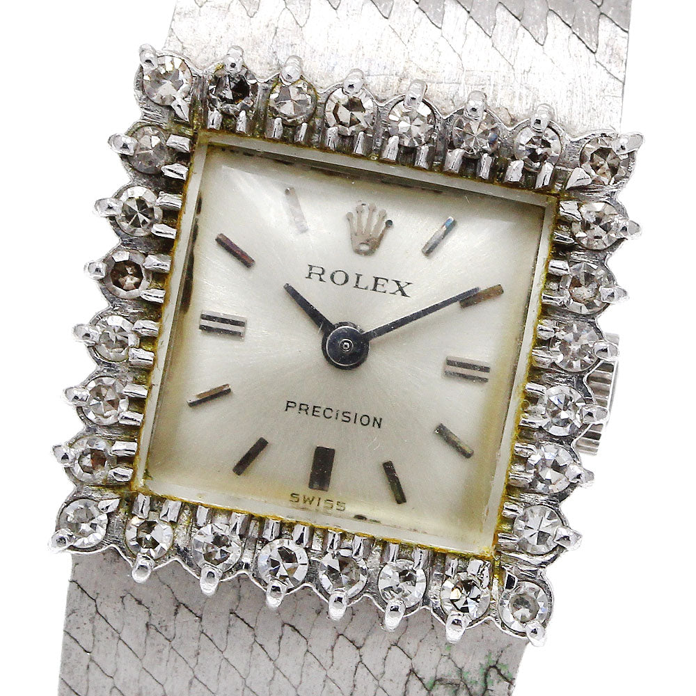 ROLEX Precision 2157 K18WG Cal.1400 Silver Dial Hand Winding Ladies Watch_913839