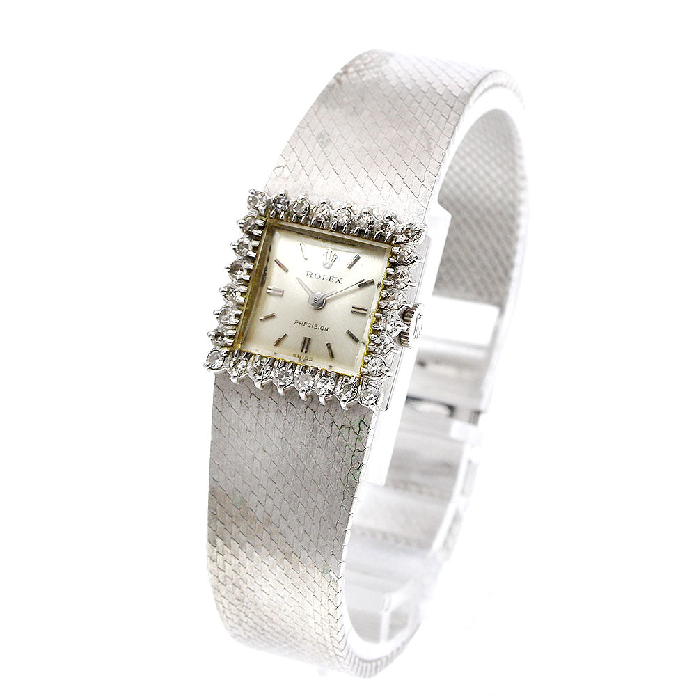 ROLEX Precision 2157 K18WG Cal.1400 Silver Dial Hand Winding Ladies Watch_913839