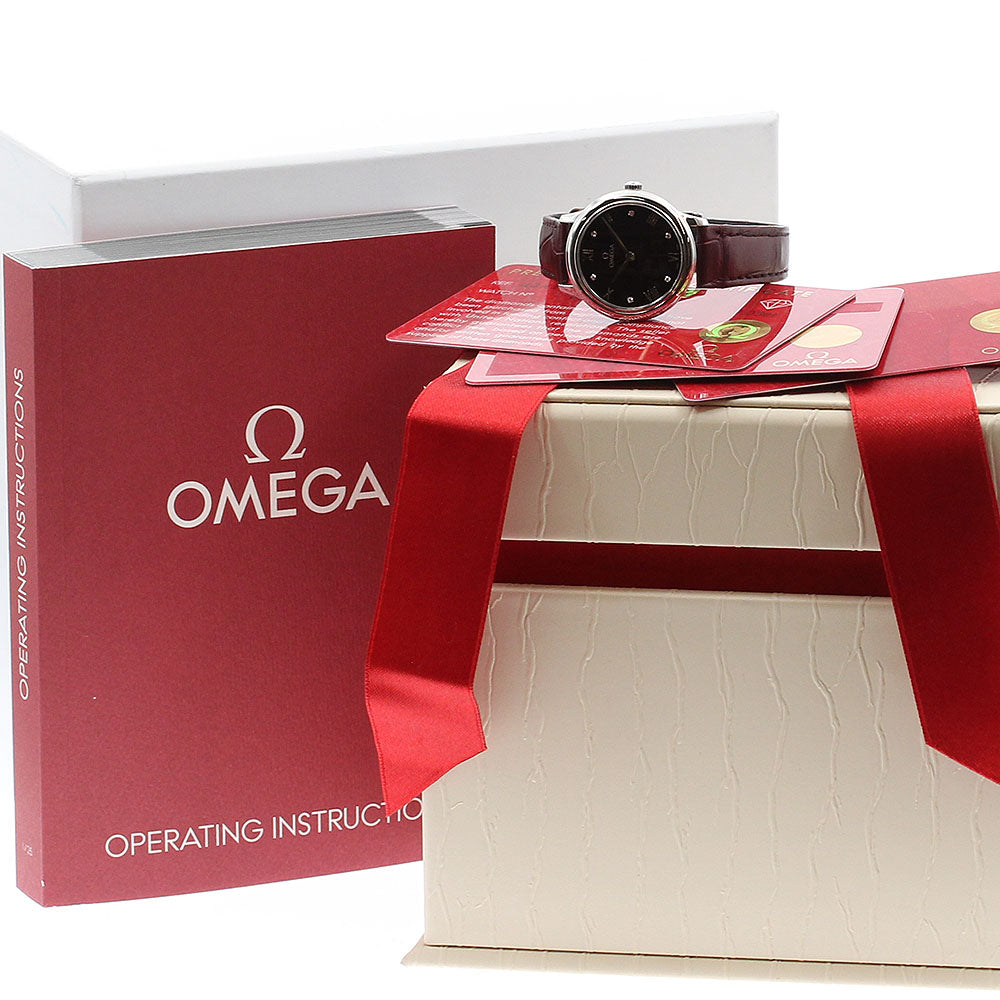 OMEGA De Ville Prestige 434.13.28.60.61.001 6P diamond purple Dial Quartz Ladies Watch_913917