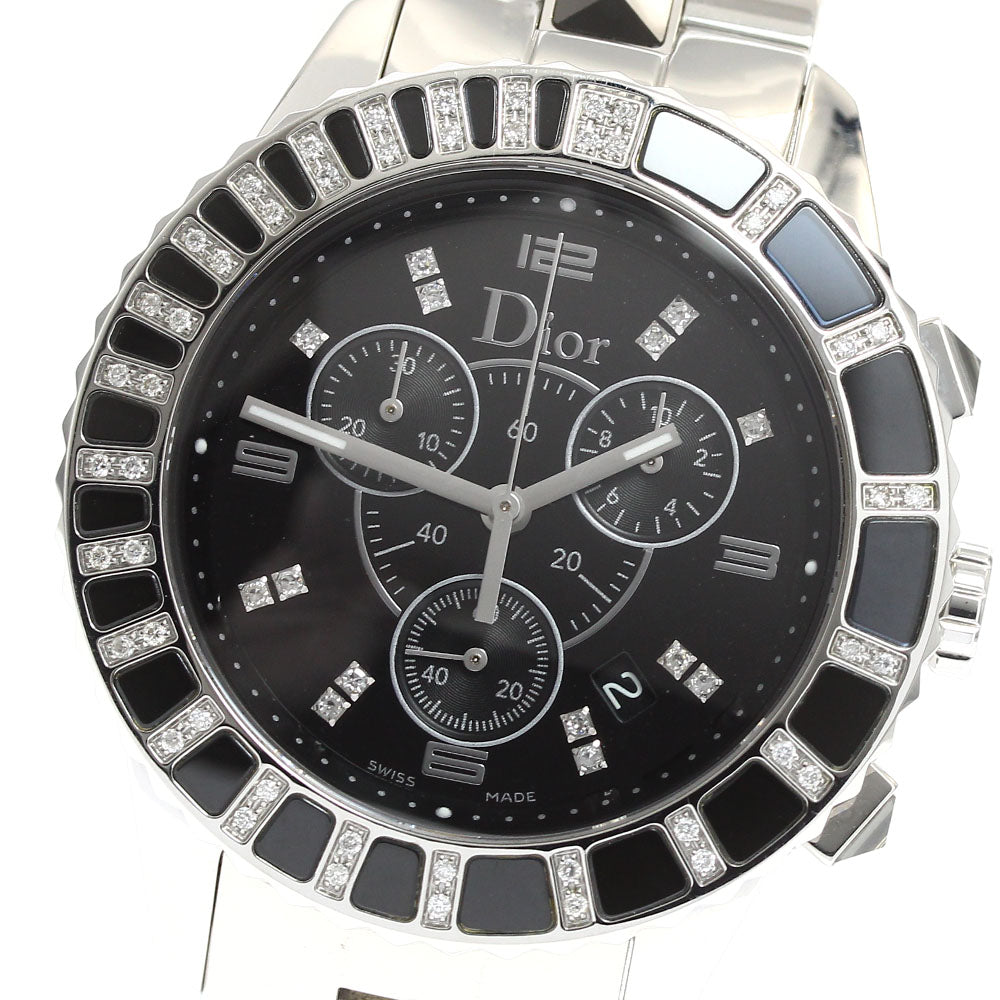 Dior crystal CD11431E diamond bezel chronograph Quartz Men's Watch_913933