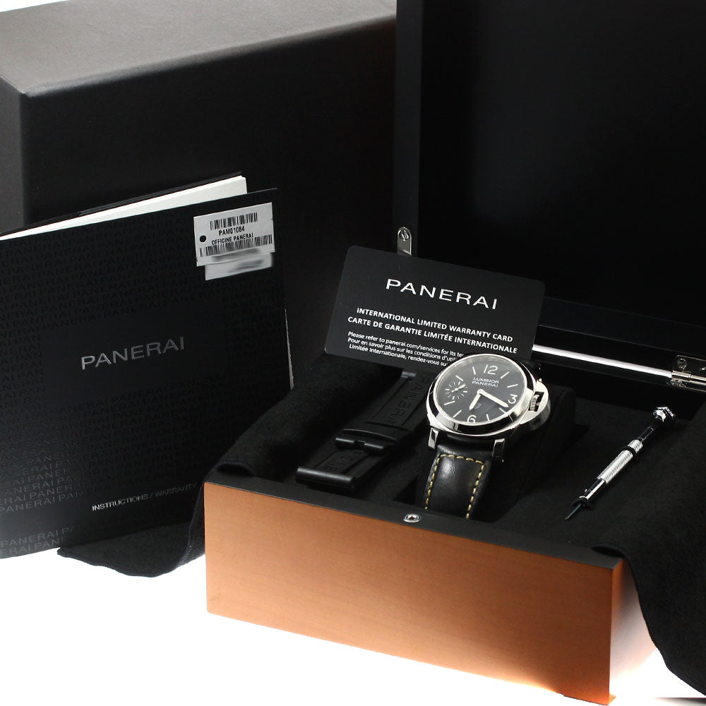 PANERAI Luminor Logo 44mm PAM01084 black Dial Hand Winding Men's Watch_913937
