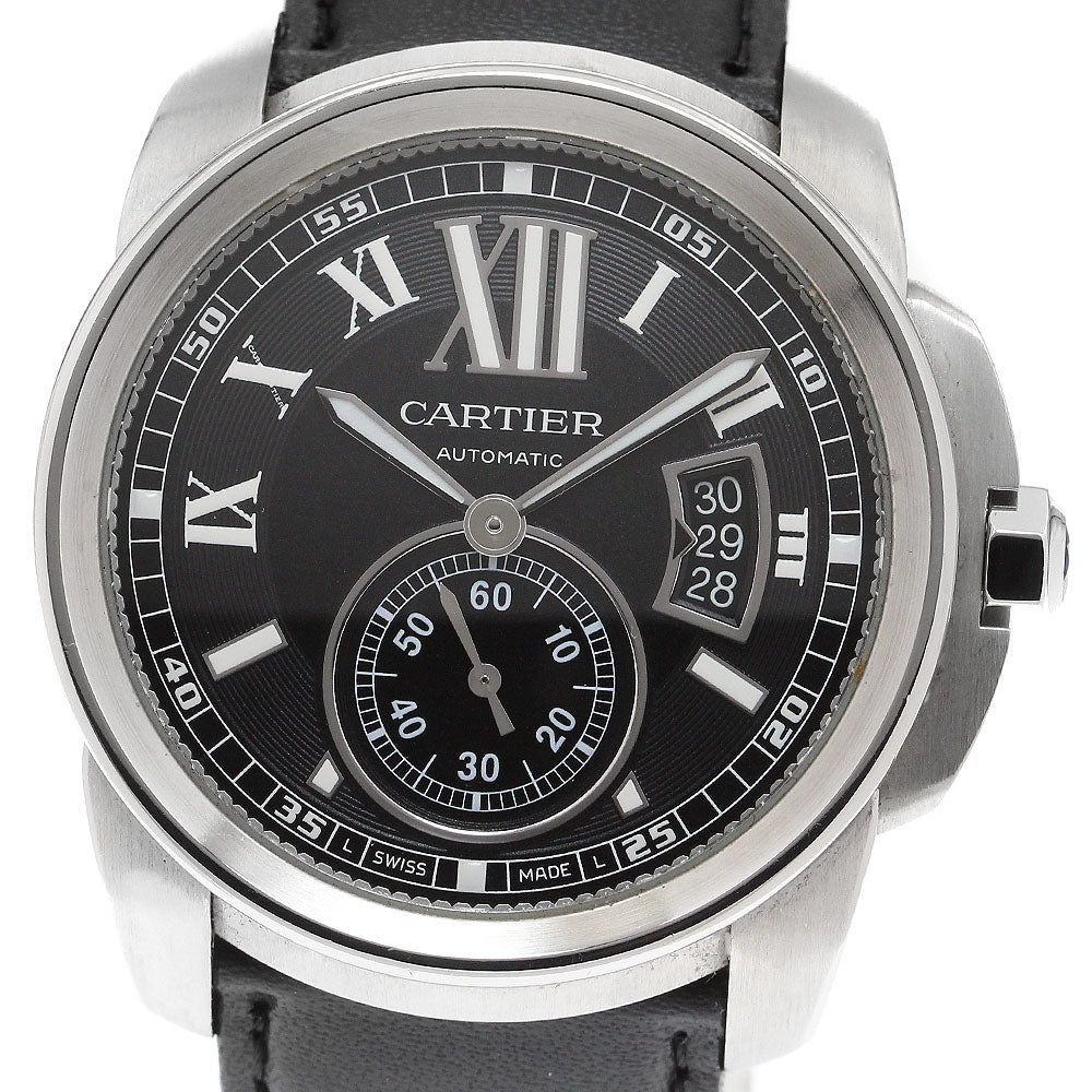 CARTIER Calibre de Cartier W7100041 Date Black Dial Automatic Men's Watch_913946