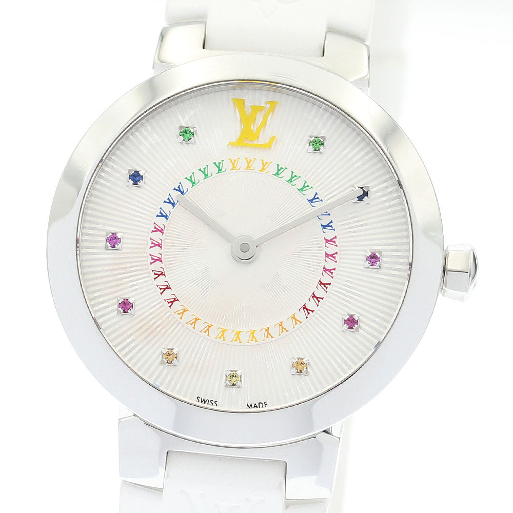 LOUIS VUITTON Tambour Slim PM QA158Z 11P multi-stone Quartz Ladies Watch_913952