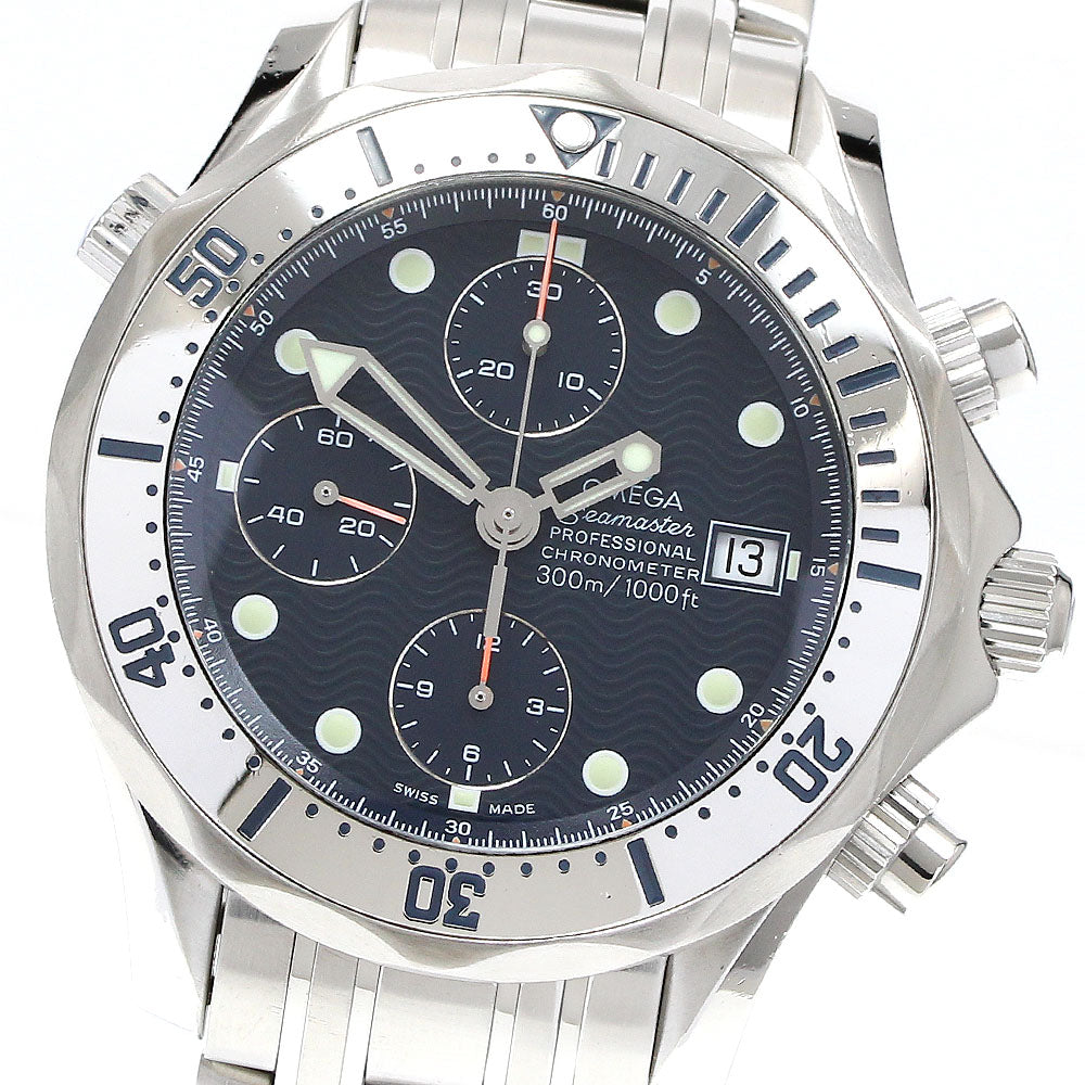 OMEGA Seamaster300 2598.80 Date Chronograph Navy Dial Automatic Men's_914021