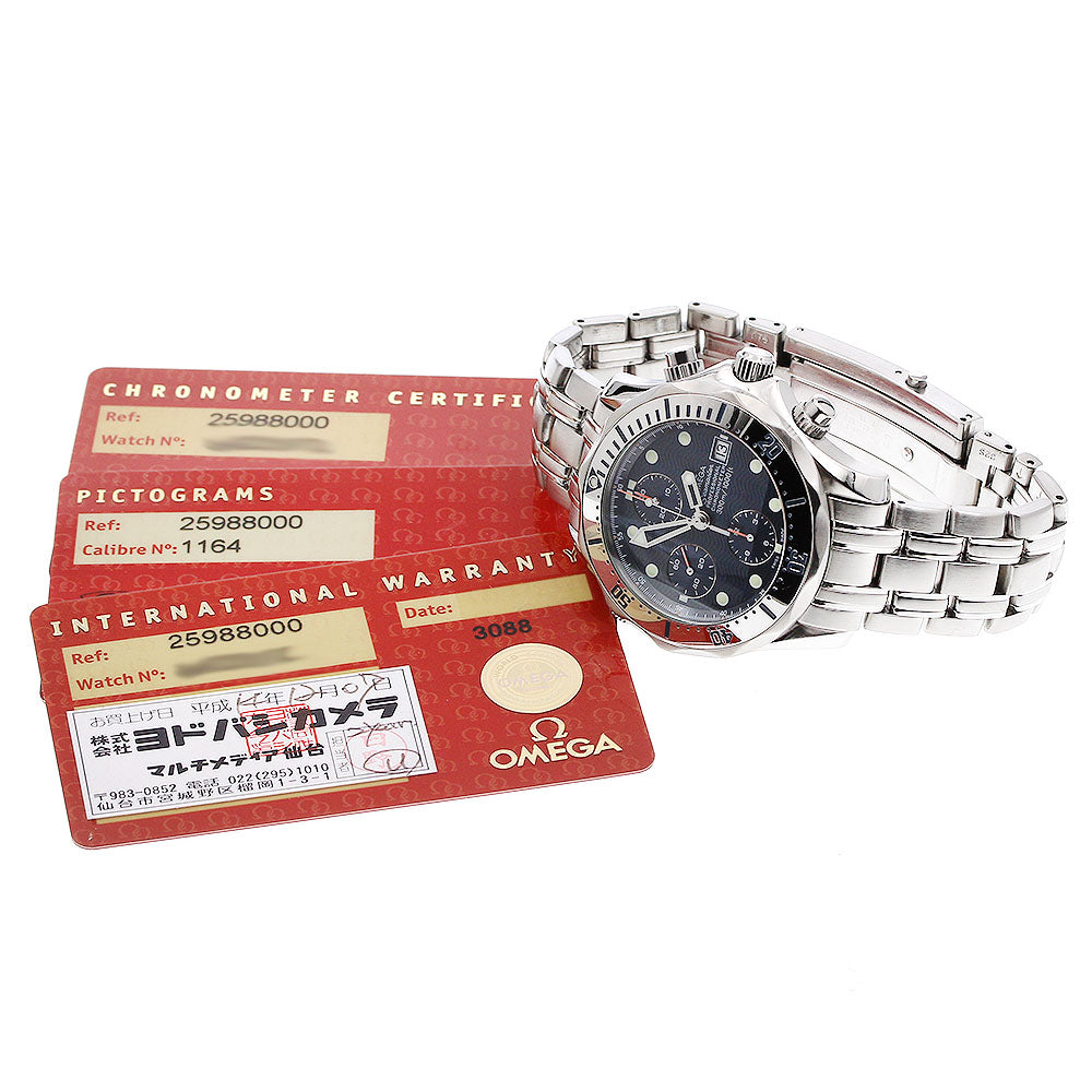 OMEGA Seamaster300 2598.80 Date Chronograph Navy Dial Automatic Men's_914021