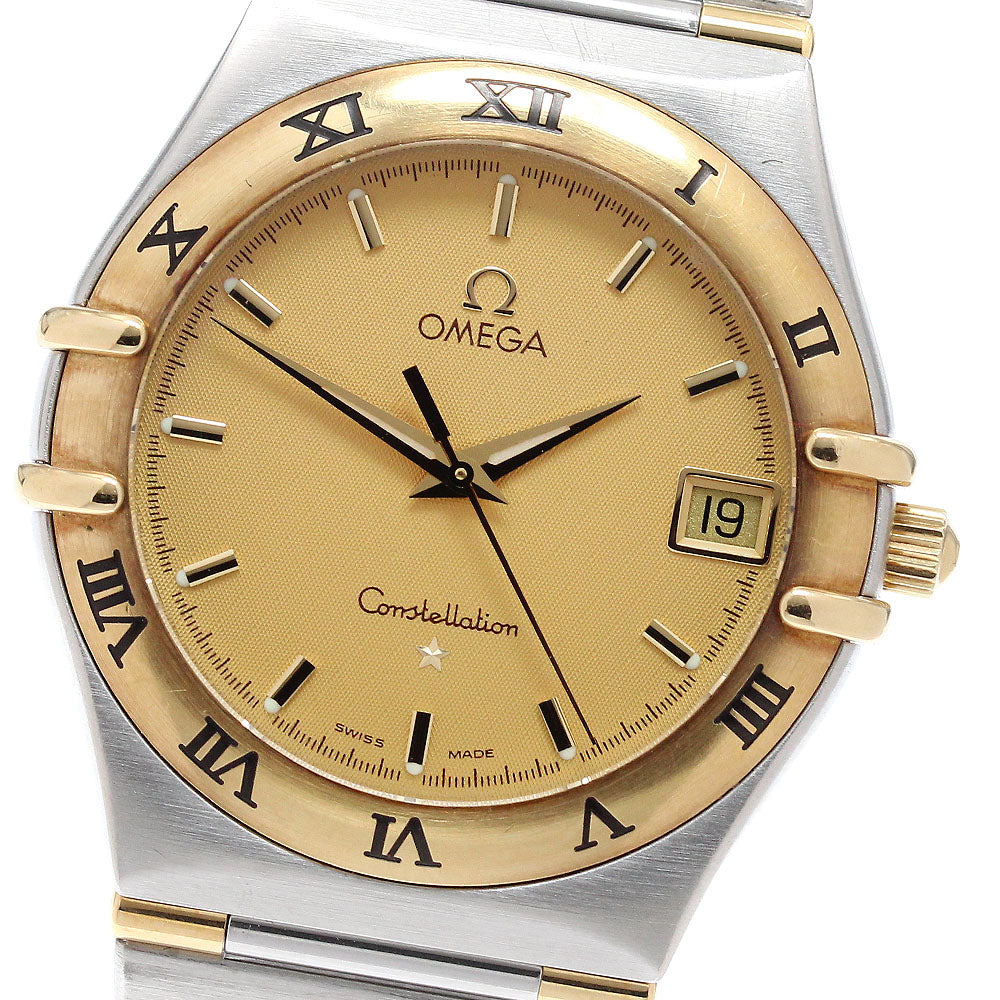 OMEGA Constellation 1312.10 Date Half bar Gold Dial Quartz Men's Watch_914033