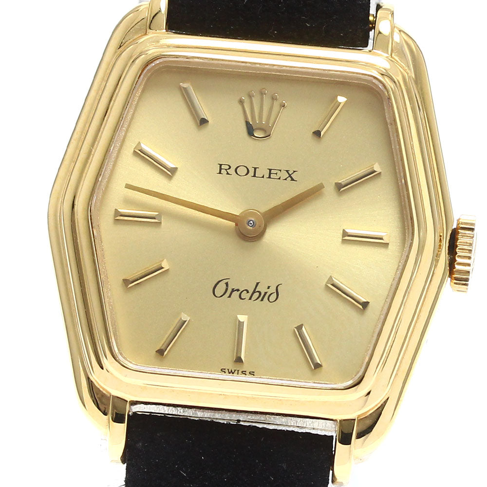 ROLEX Orchid 2683 K18YG Cal.1400 gold Dial Hand Winding Ladies Watch_914225