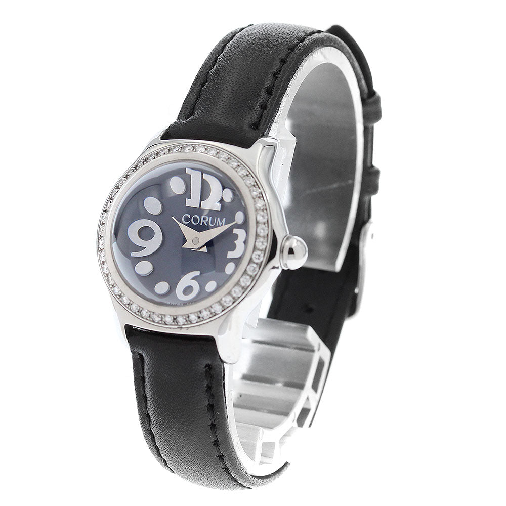 CORUM bubble 101.151.47 Diamond Bezel Navy Dial Quartz Ladies Watch_914276