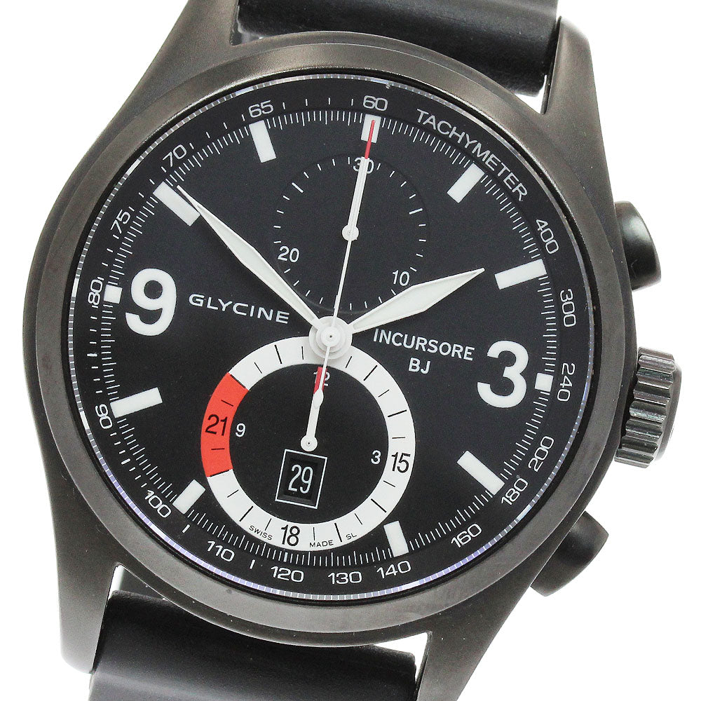 GLYCINE Incursore Black Jack 3871 Chronograph Hand Winding Men's Watch_914282