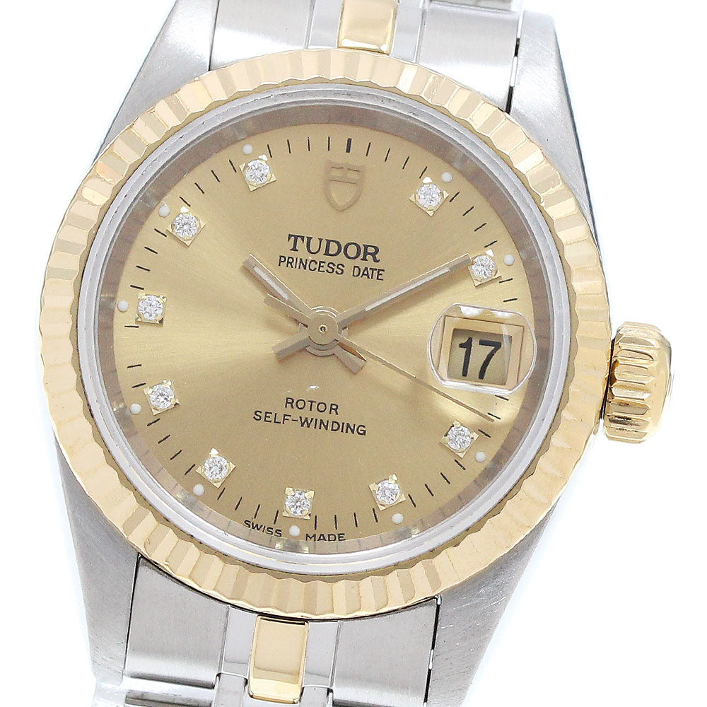 TUDOR Princess date 92413 10P diamond YG bezel Automatic Ladies Watch_914289