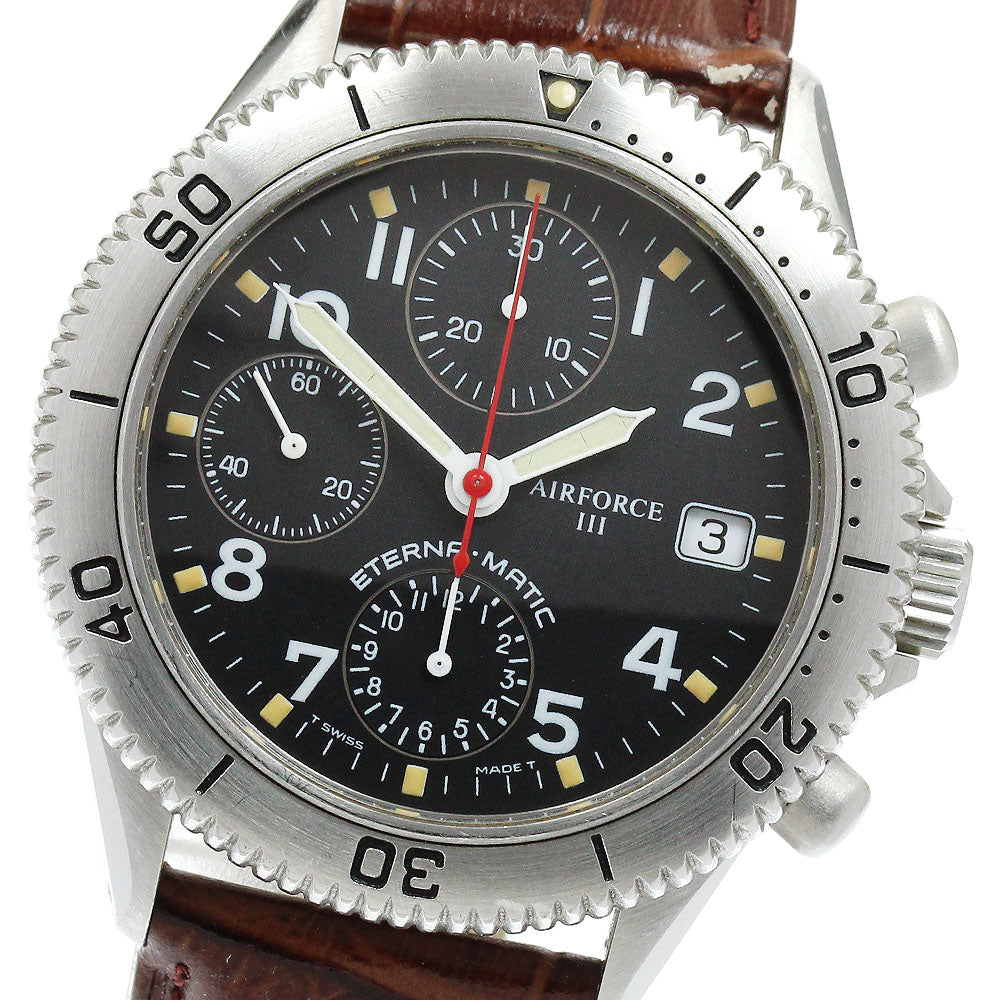 Eterna Air Force III 8408.41 Chronograph black Dial Automatic Men's Watch_914294