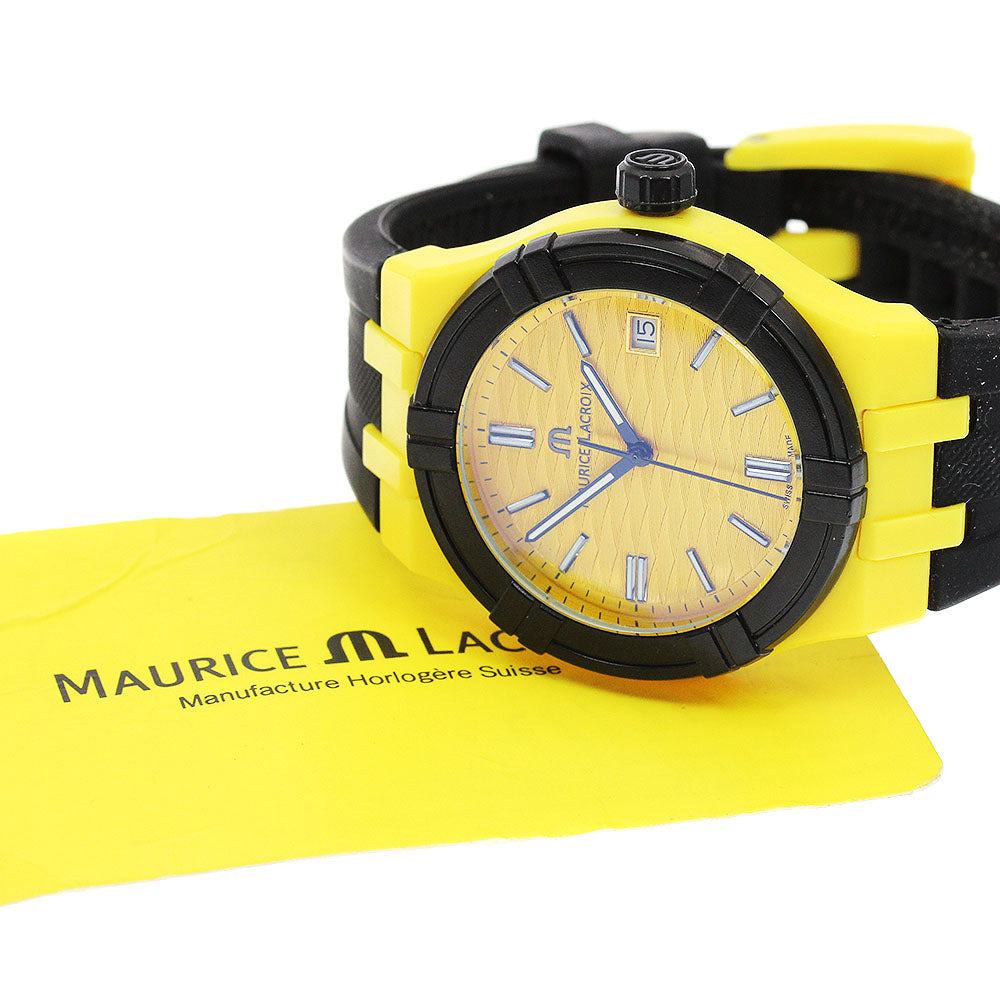 MAURICE LACROIX icon tide AI2008 Date yellow Dial Quartz Men's Watch_914319