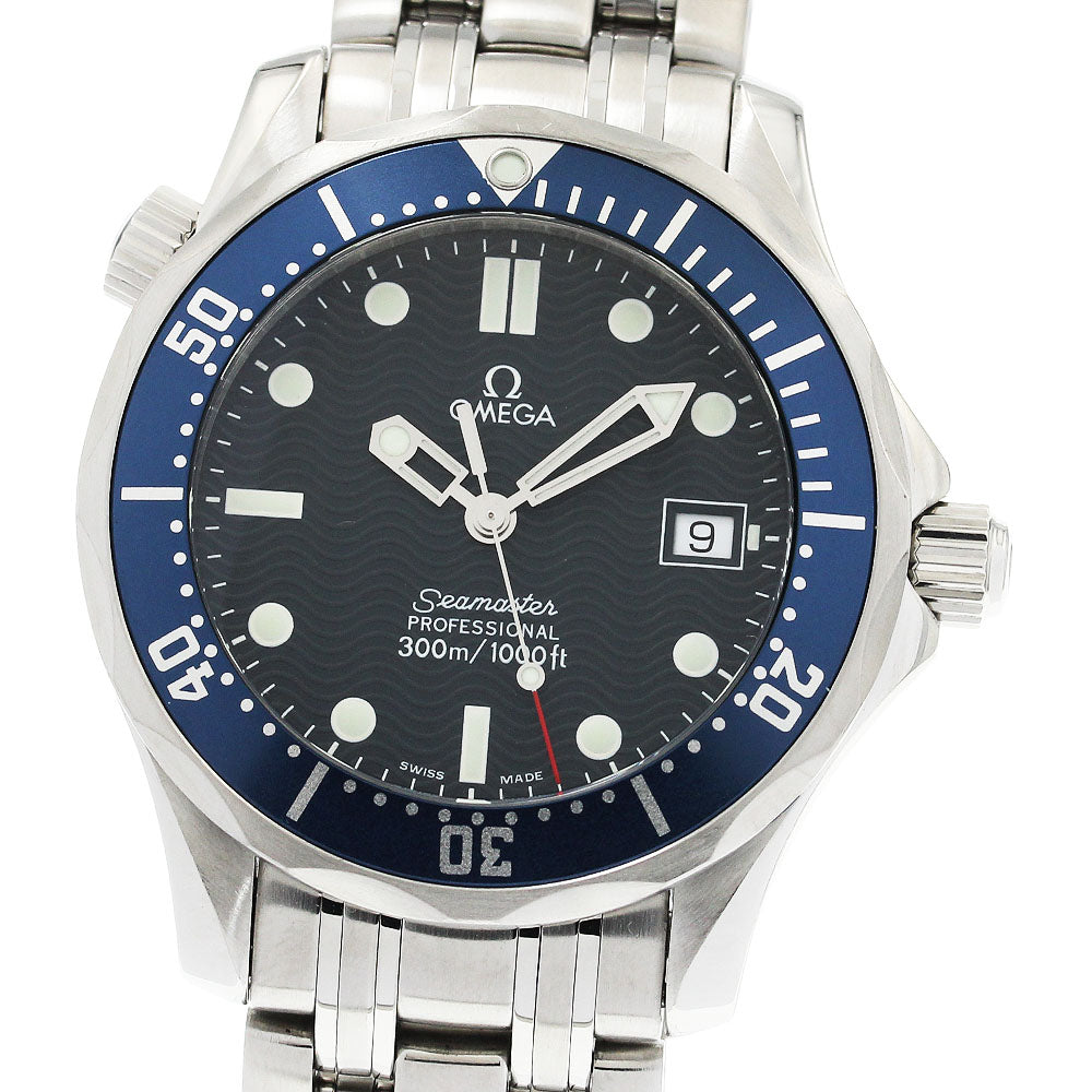 OMEGA Seamaster300 2561.80 Date Navy Dial Quartz Boy's Watch_914386
