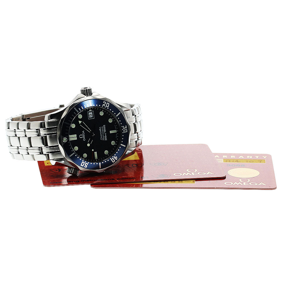 OMEGA Seamaster300 2561.80 Date Navy Dial Quartz Boy's Watch_914386