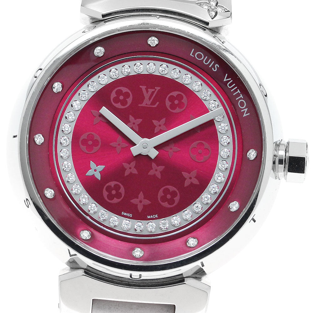 LOUIS VUITTON Tambour Q13M9 Diamond pink Dial Quartz Ladies Watch_914378