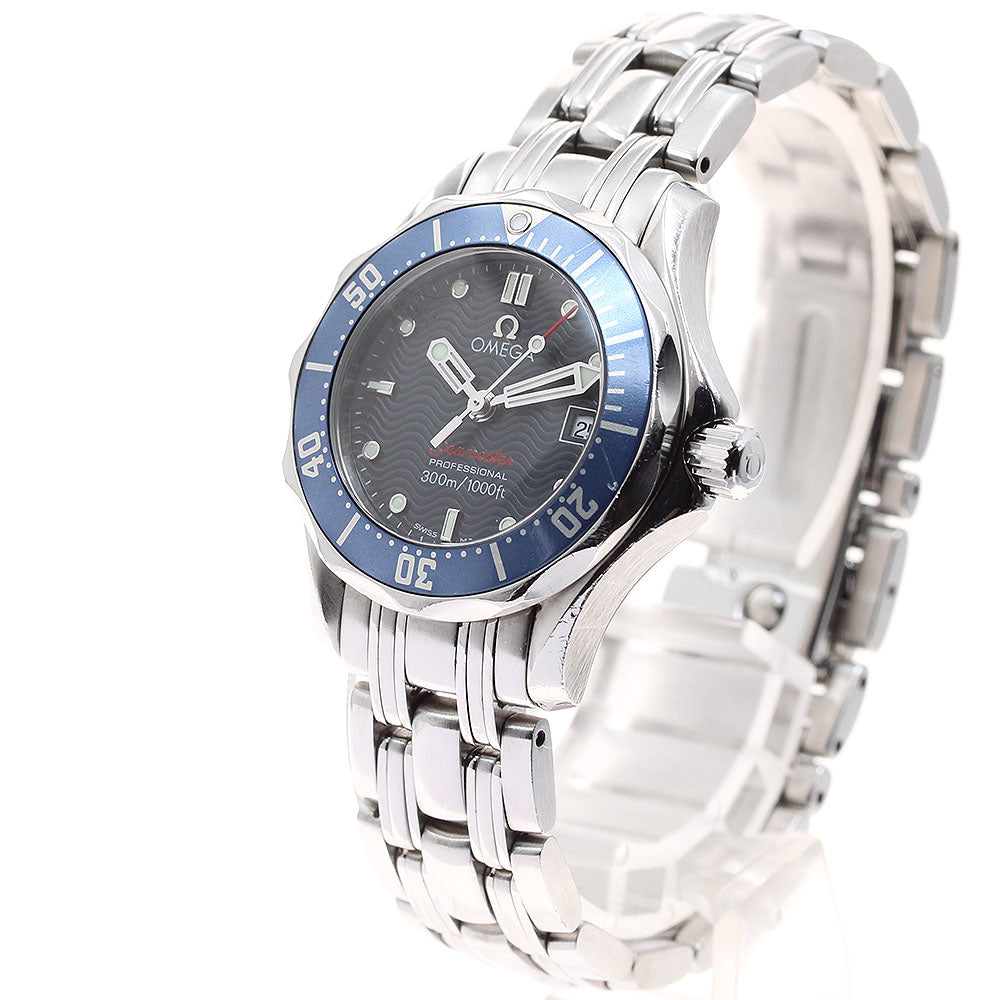 OMEGA Seamaster300 2224.80 Date Navy Dial Quartz Ladies Watch_914387